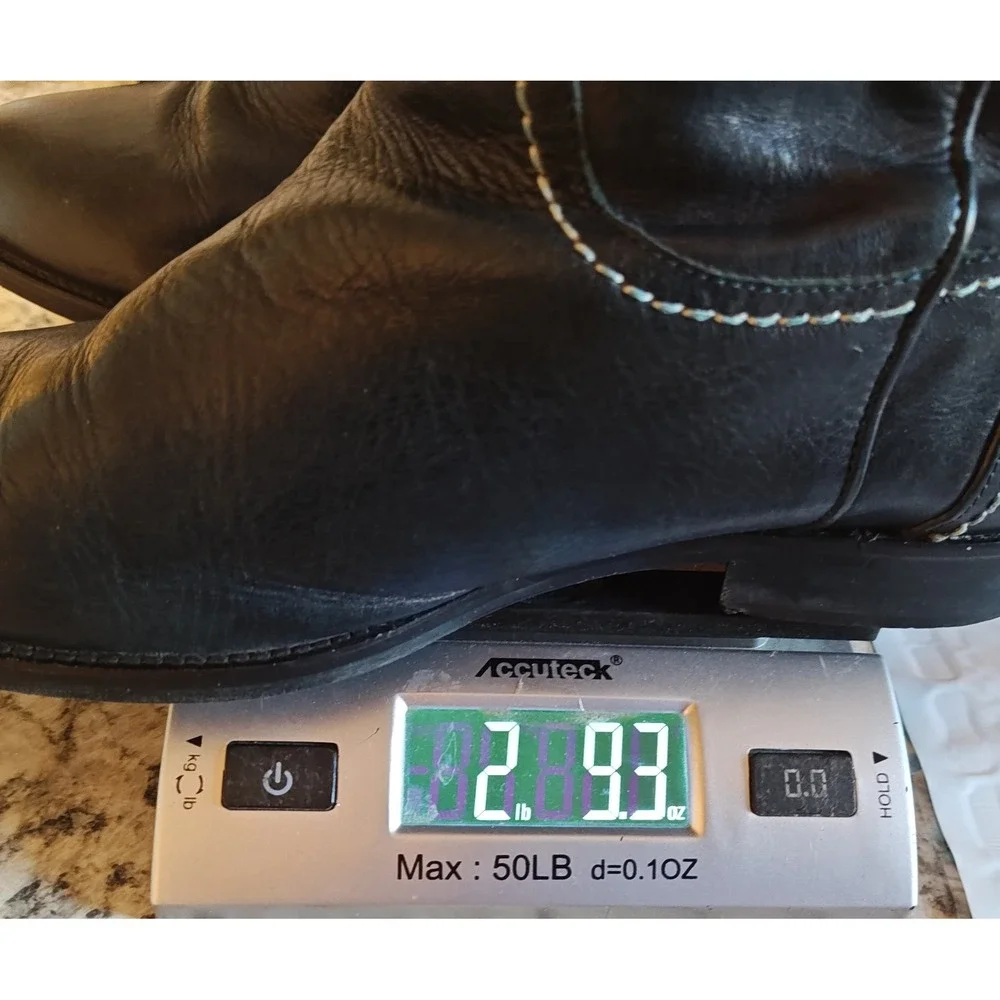 Boden Knee High Boots Womens 41 Navy Blue Leather Contrast Stitch Western AZ192